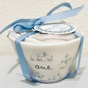 Rae Dunn Easter Bunnies Measuring Cups Ceramic White and Baby Blue NWT